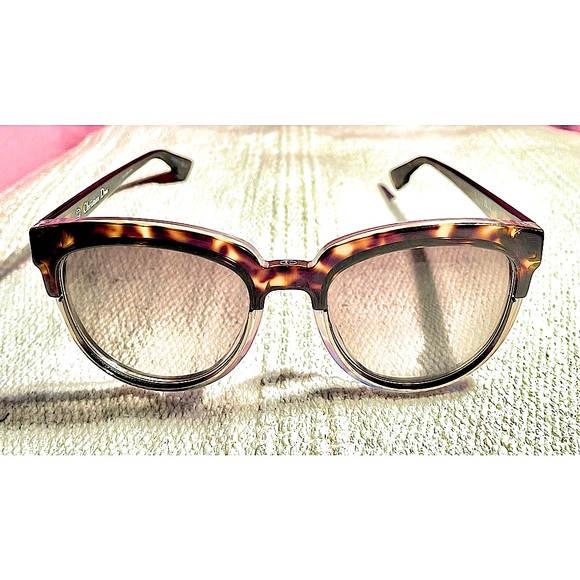 Dior Sight 1 Oversized Cat Eye Sunglasses Top Havana 54mm Clear Tortoiseshell - Picture 8 of 14